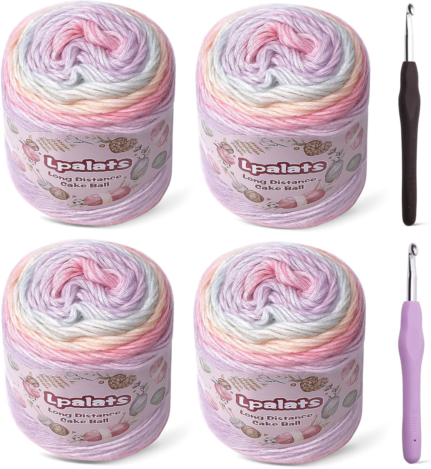 Ombre Cake Yarn — 4 x 100 g, 60% Cotton, 962 Yards